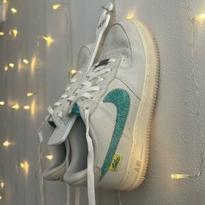 Nike Air Force 1 - Coconut with Teal Swoosh​